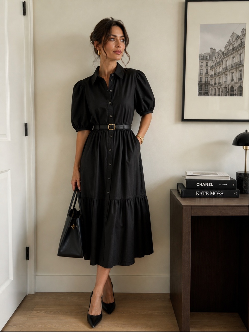 ASTRID Italian Elegant Minimalist Shirt Dress